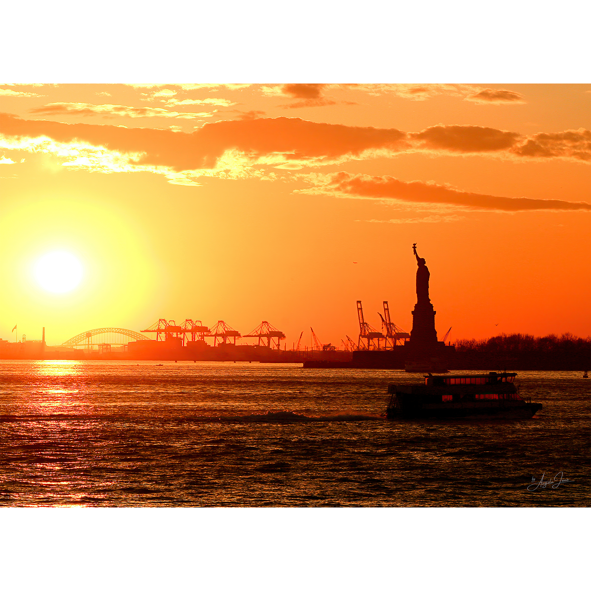 Le coucher du soleil de la Liberté